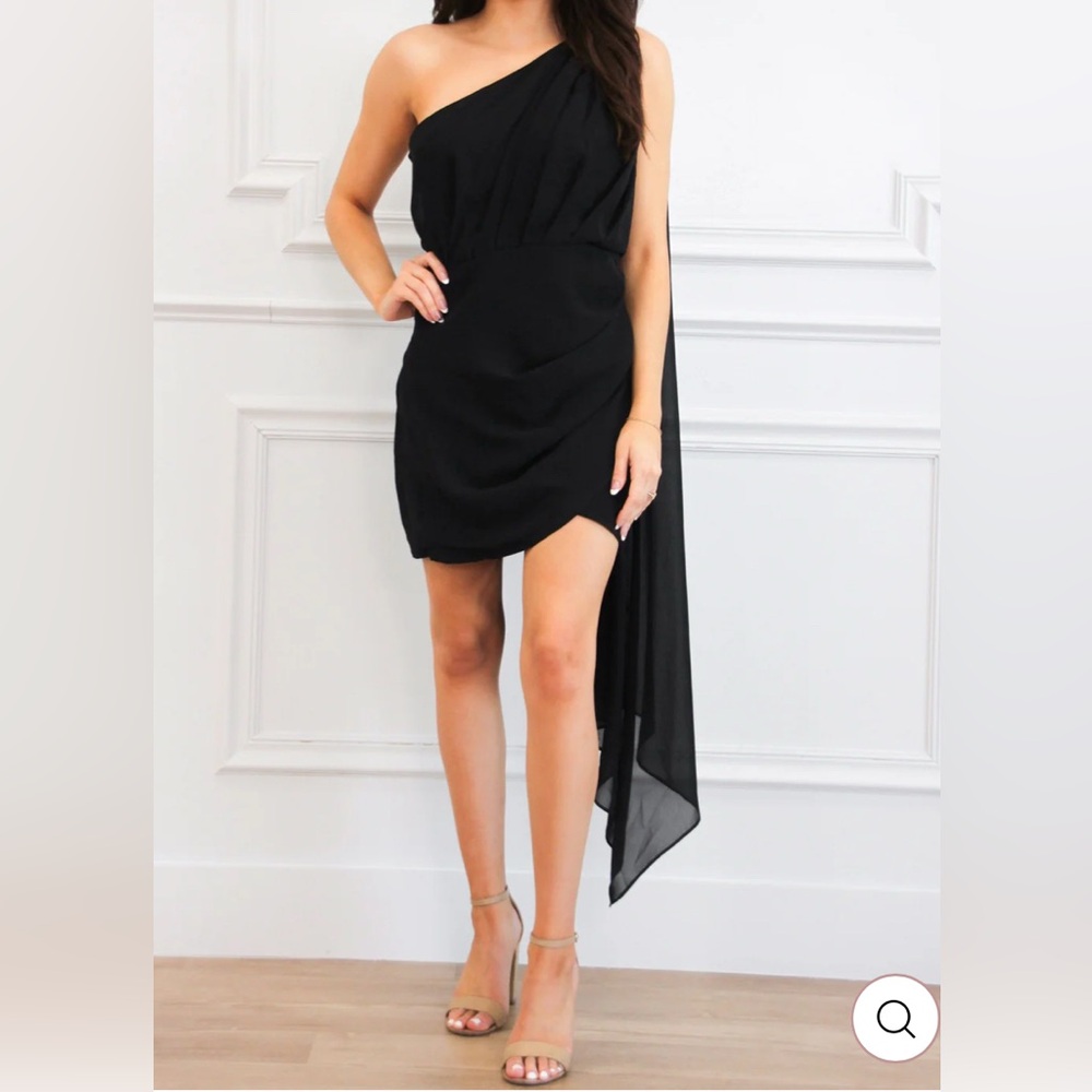 Elegant Black Asymmetrical Dress